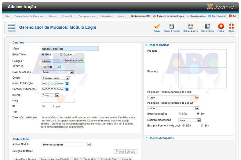 Módulo login